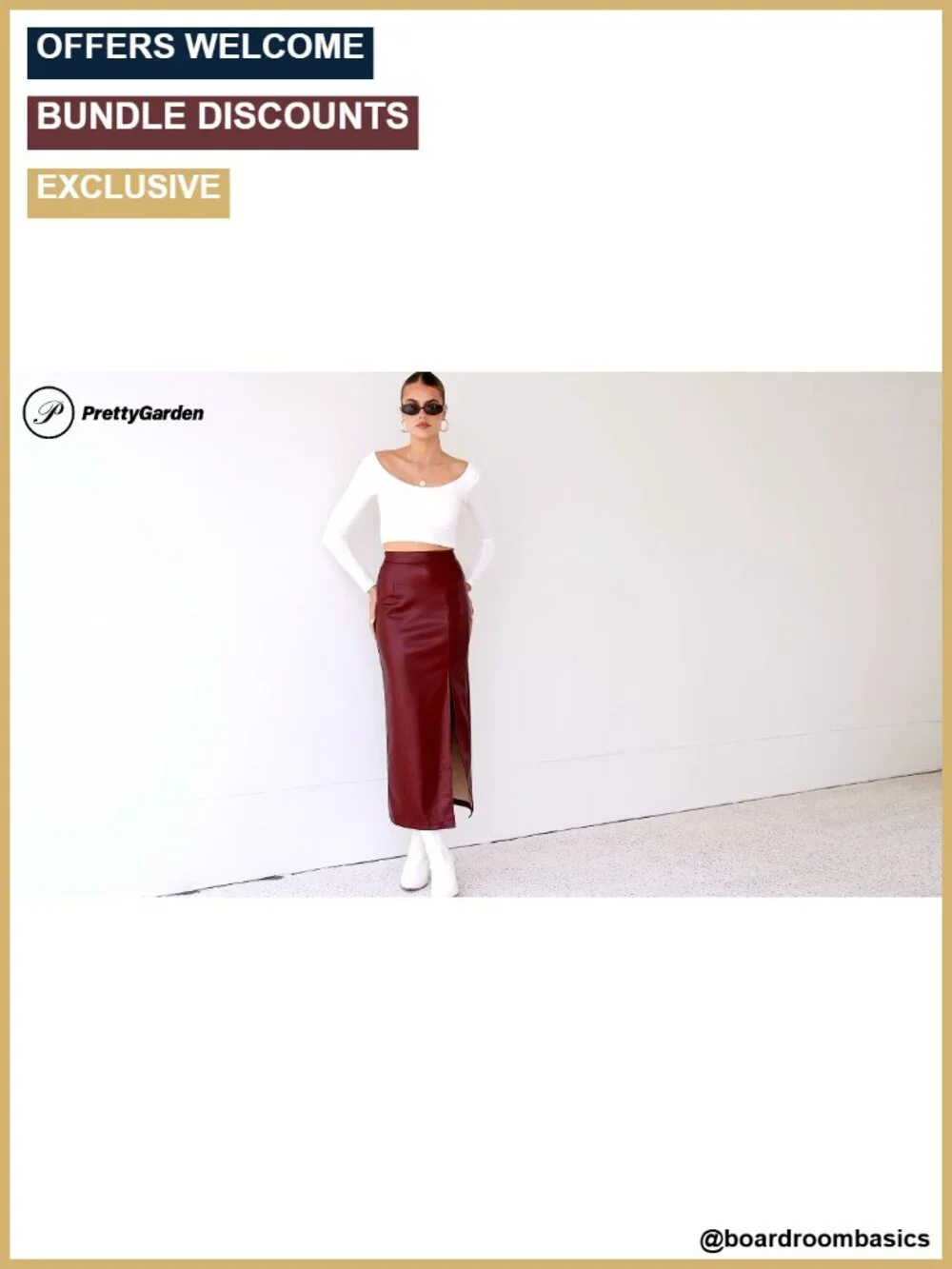 Faux Leather Bodycon High Waisted Maxi Pencil Skirt with Side Slit